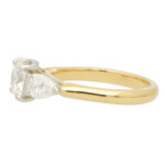 GIA Certified Round and Pear Cut Diamond Ring