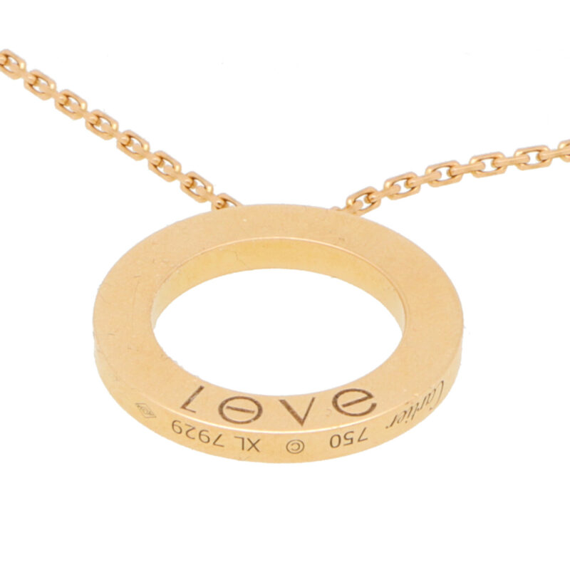 Vintage Cartier Love Pendant Necklace in Rose Gold