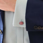 Pink and Blue Enamel 'Four Vices' Cufflinks