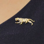 Vintage Sapphire and Diamond Panther Brooch