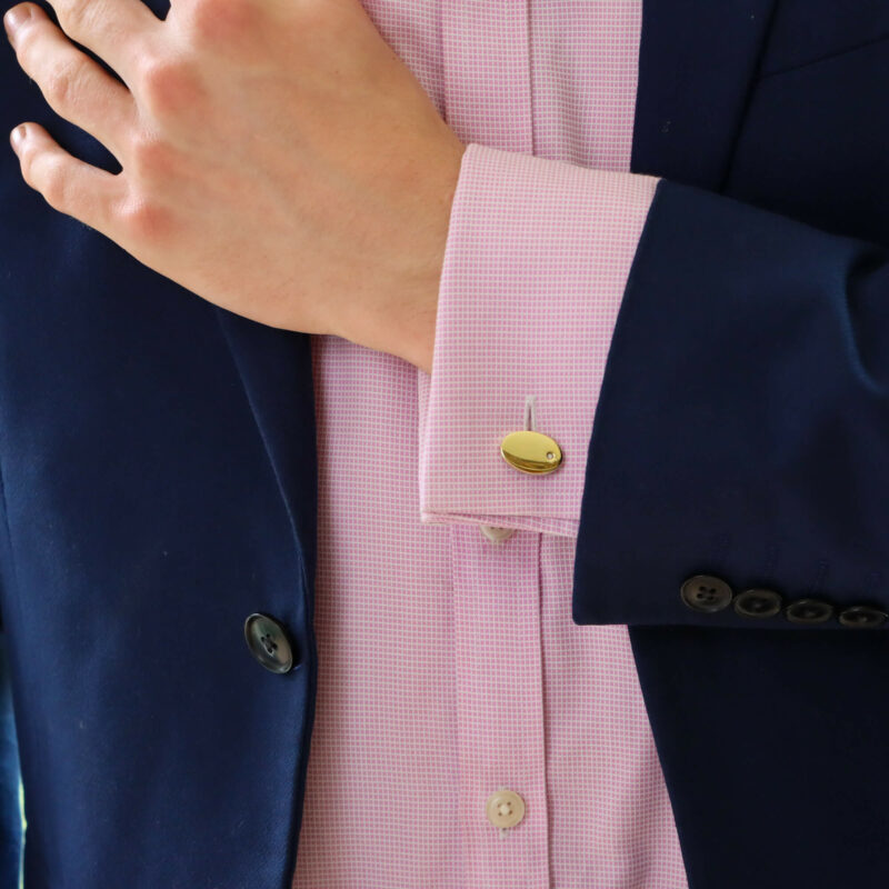 Retro Diamond Swivel Back Cufflinks