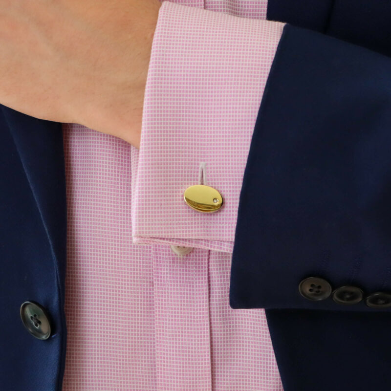 Retro Diamond Swivel Back Cufflinks