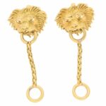 Vintage Boucheron Lion Door Knocker Cufflinks