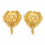 Vintage Boucheron Lion Door Knocker Cufflinks
