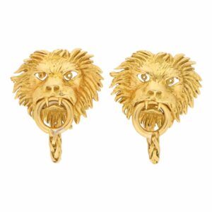 Vintage Boucheron Lion Door Knocker Cufflinks