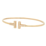 Vintage Tiffany & Co. Diamond 'Tiffany T' Bangle in Rose Gold