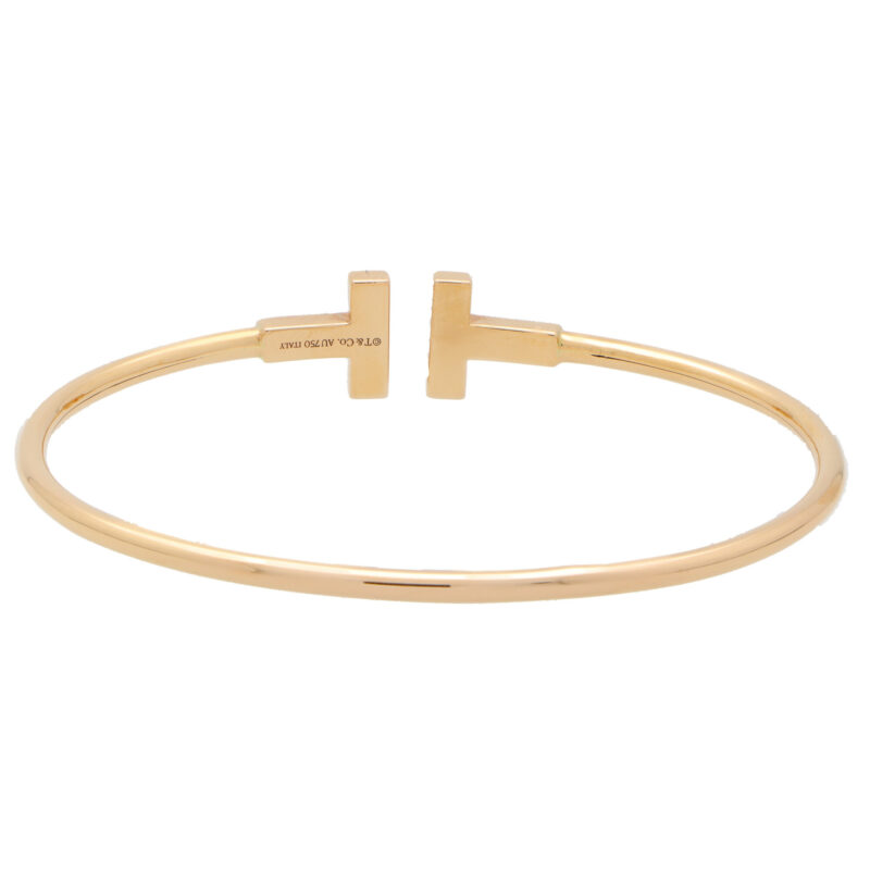 Vintage Tiffany & Co. Diamond 'Tiffany T' Bangle in Rose Gold