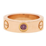 Vintage Cartier Pink Sapphire Love Ring in Rose Gold