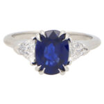 Vintage Harry Winston Certified Sapphire and Diamond Ring