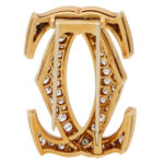 Vintage Cartier Double C Motif Diamond Brooch