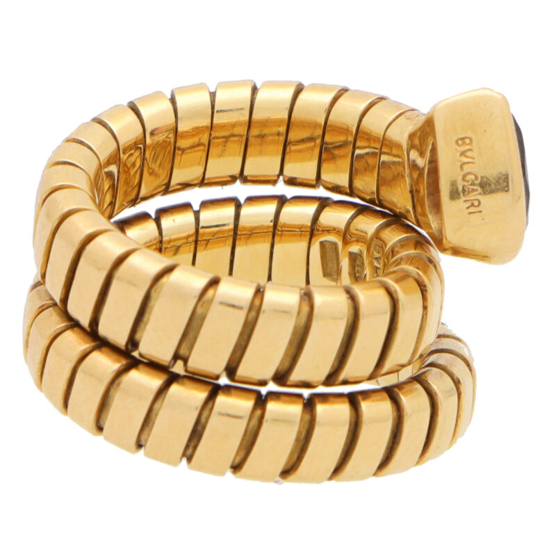 Vintage Bulgari Tourmaline Tubogas Serpenti Coiled Snake Ring
