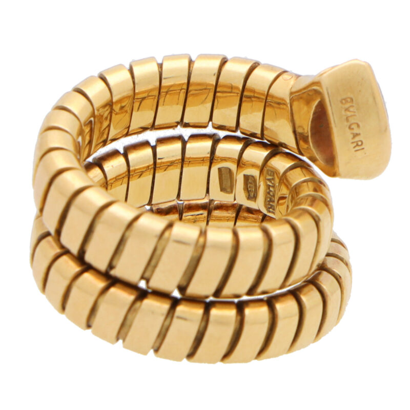 Vintage Bulgari Tourmaline Tubogas Serpenti Coiled Snake Ring