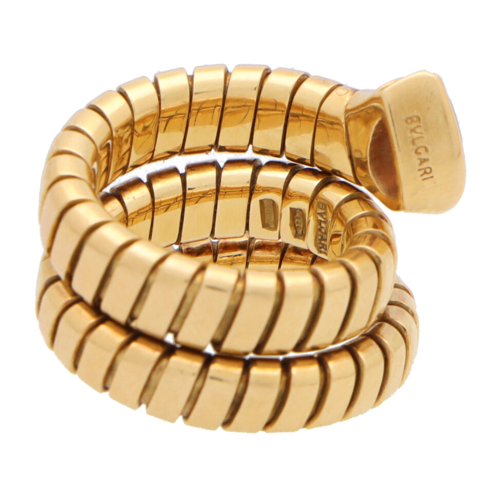 Vintage Bulgari Tourmaline Tubogas Serpenti Coiled Snake Ring