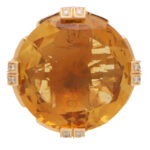 Vintage Bulgari Parentesi Citrine and Diamond Cocktail Ring