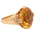 Vintage Bulgari Parentesi Citrine and Diamond Cocktail Ring