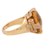 Vintage Bulgari Parentesi Citrine and Diamond Cocktail Ring