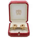 Vintage Cartier Double C Motif Diamond Earrings