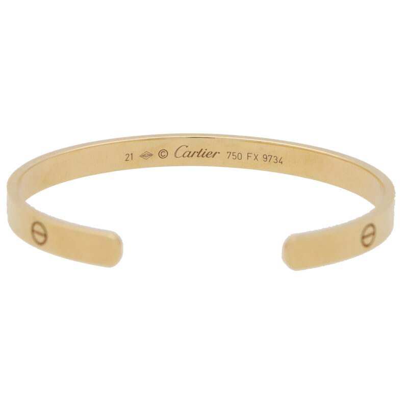 Vintage Cartier LOVE U Bangle in Yellow Gold Size 21