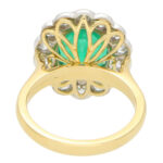 Emerald and Diamond Cluster Ring