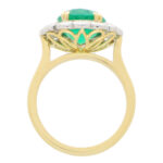 Emerald and Diamond Cluster Ring