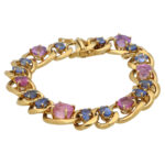 Vintage Pastel Pink and Blue Sapphire Link Bracelet