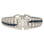 Art Deco Inspired Sapphire and Diamond Panel Bracelet