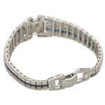 Art Deco Inspired Sapphire and Diamond Panel Bracelet