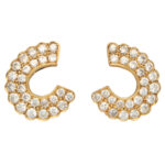 Vintage Diamond 'C' Half Hoop Earrings