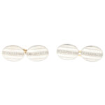 Art Deco Diamond Oval Clip Cufflinks