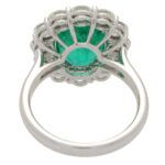 Emerald and Diamond Cluster Ring