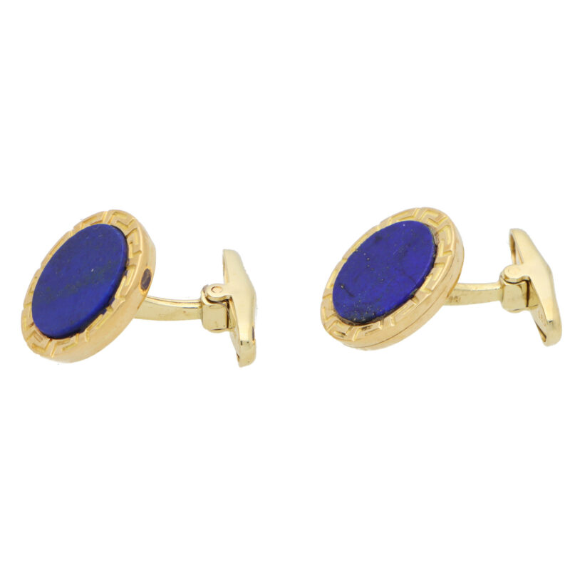 Retro Lapis Lazuli Swivel Back Cufflinks