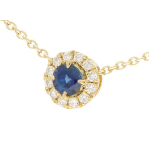 Sapphire and Diamond Cluster Pendant Necklace