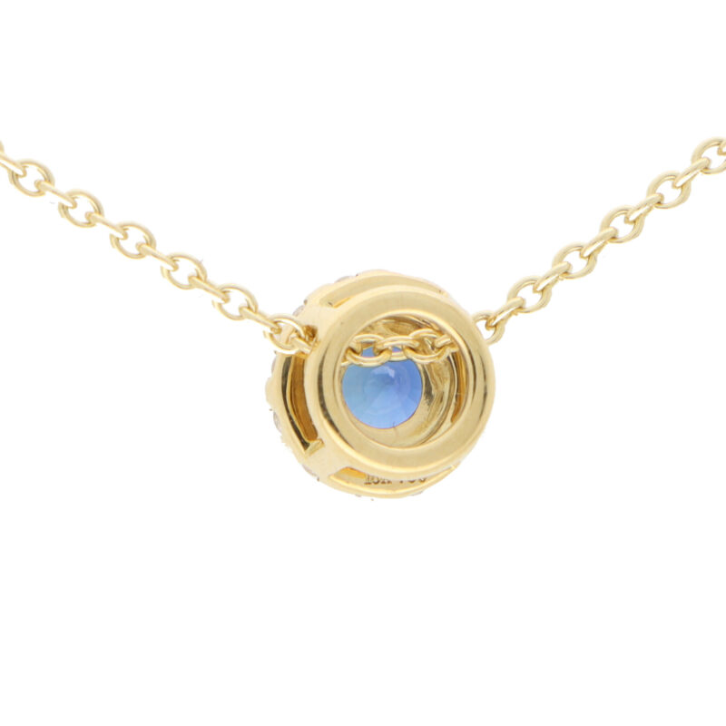 Sapphire and Diamond Cluster Pendant Necklace