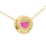 Ruby and Diamond Cluster Pendant Necklace