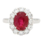 Ruby and Diamond Cluster Ring