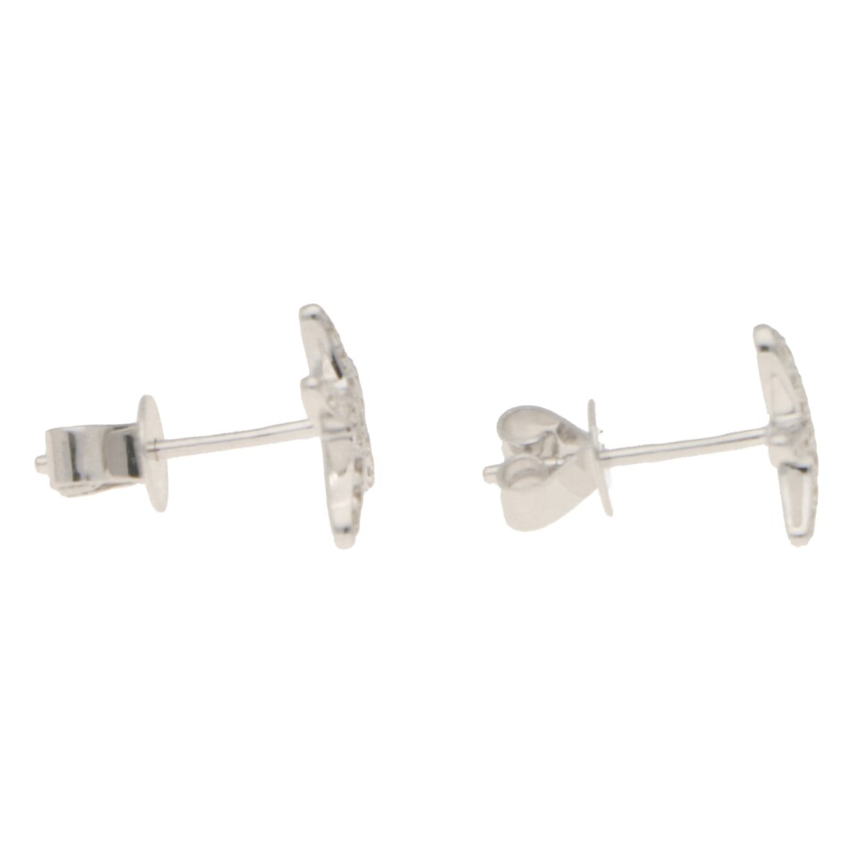 Small Diamond Starfish Stud Earrings in White Gold