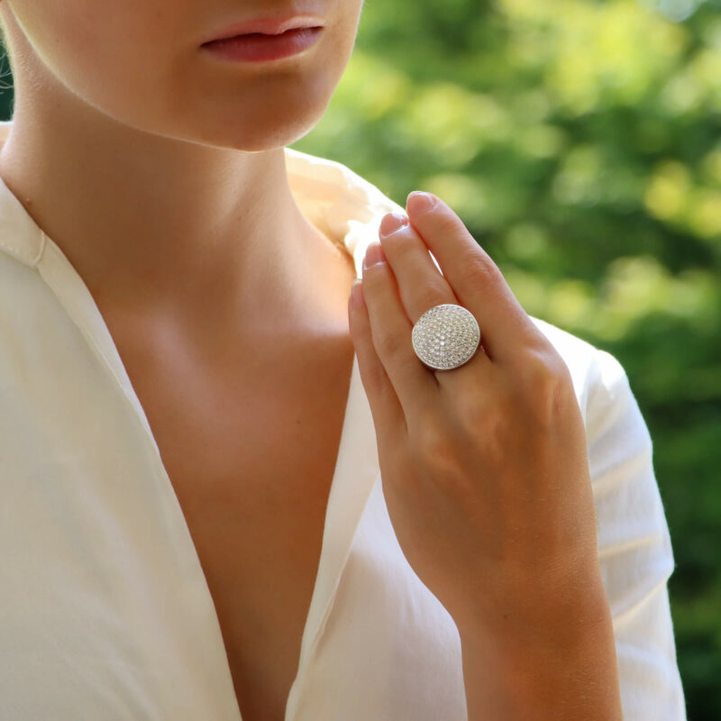 Vintage Cartier Jeton Sauvage White Diamond Cocktail Ring