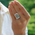 Contemporary Aquamarine and Diamond Cocktail Ring