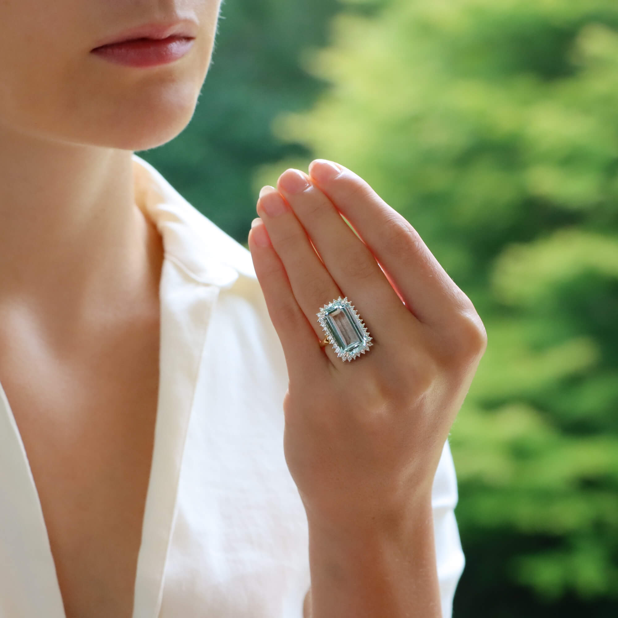 Aquamarine dress ring online
