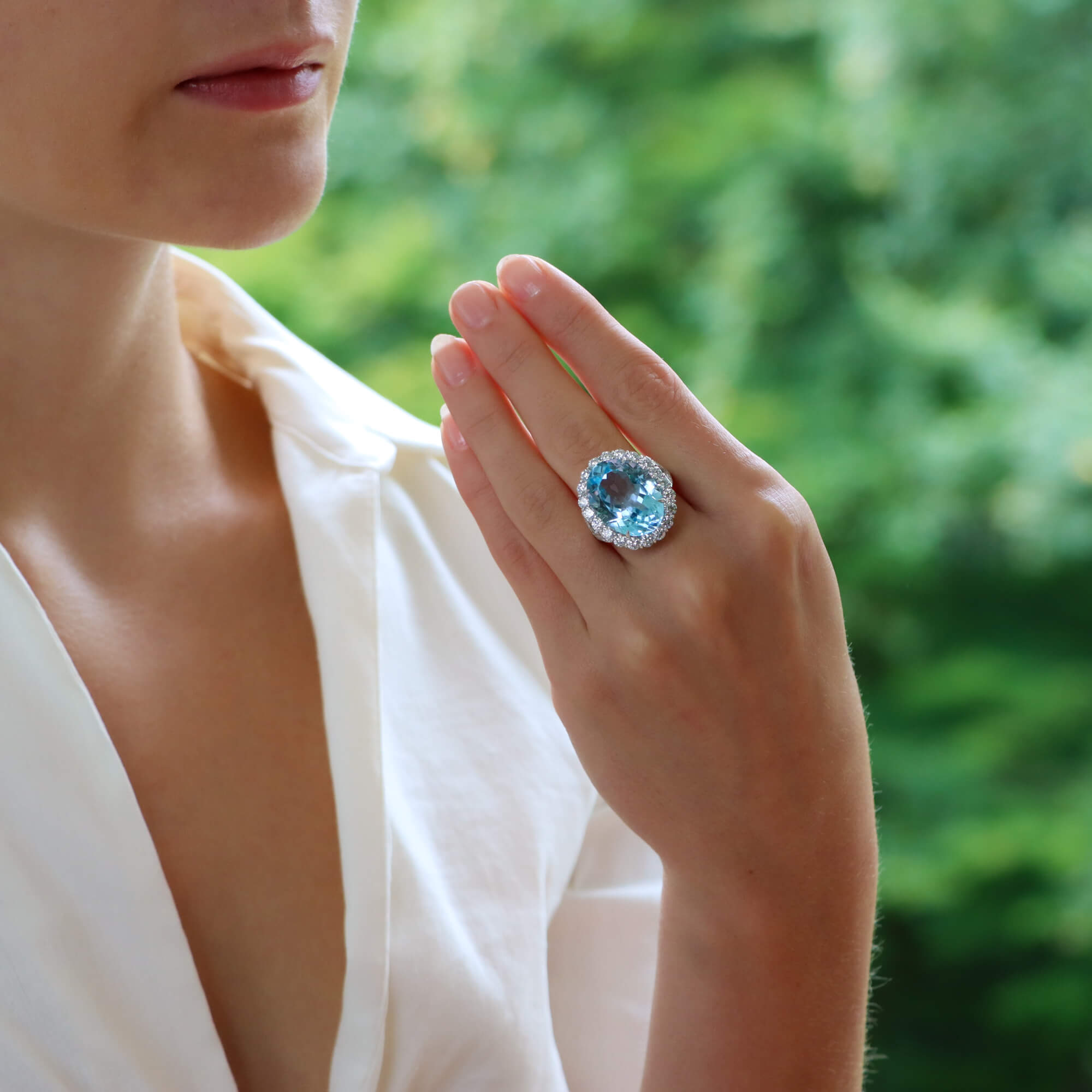 Blue Topaz and Diamond Cocktail Ring at Susannah Lovis Jewellers