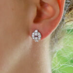 Vintage Cartier Himalia Diamond Stud Earrings