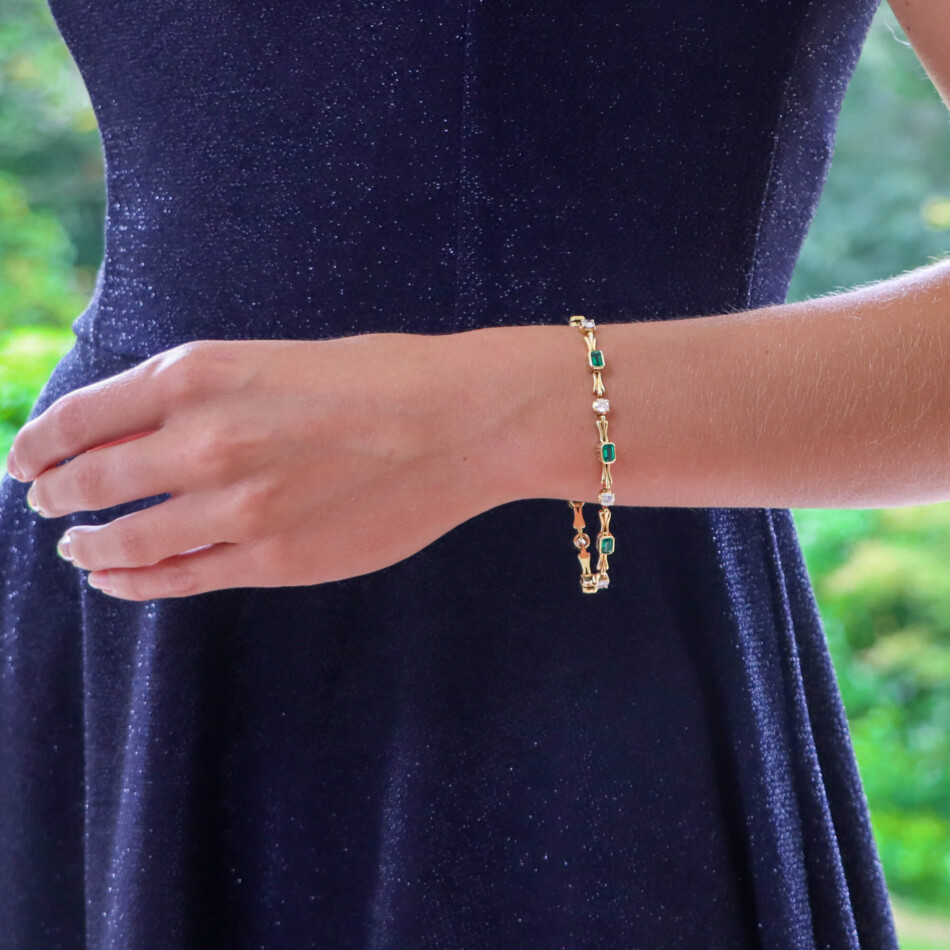 Vintage Boodles Emerald and Diamond Bracelet