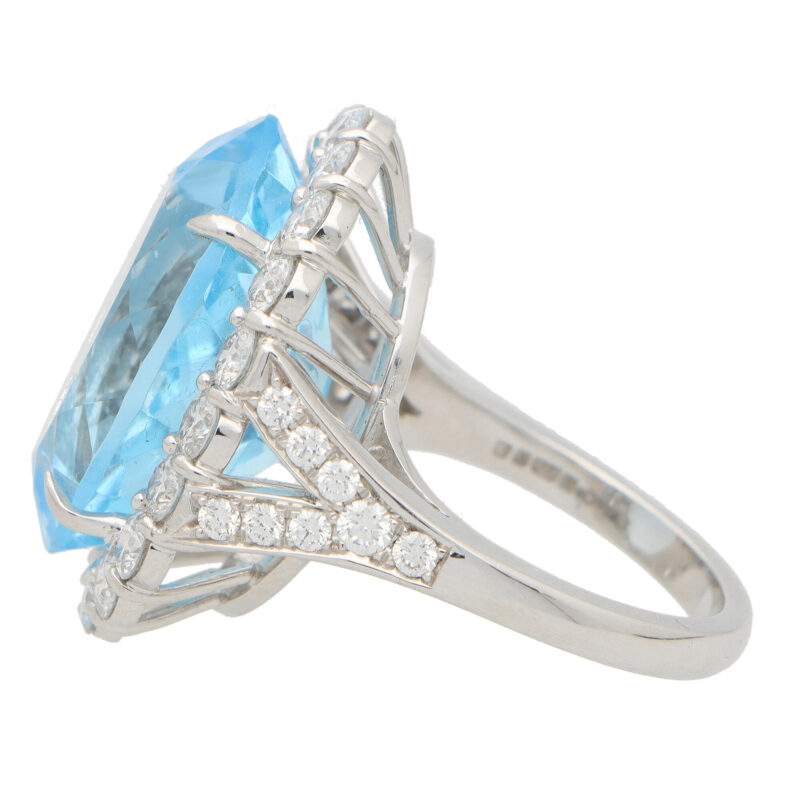 Blue Topaz and Diamond Cocktail Ring