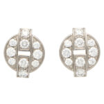 Vintage Cartier Himalia Diamond Stud Earrings