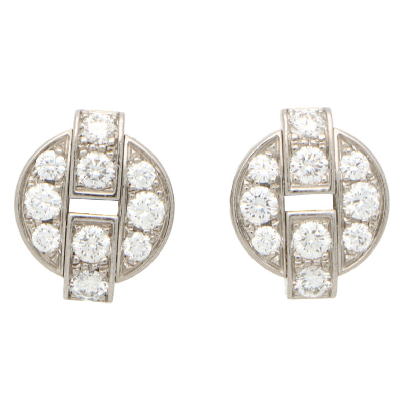 Vintage Cartier Himalia Diamond Stud Earrings