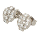 Vintage Cartier Himalia Diamond Stud Earrings