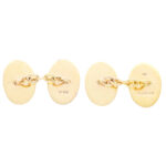 Oval Chain Link Cufflinks in 9k Yellow Gold