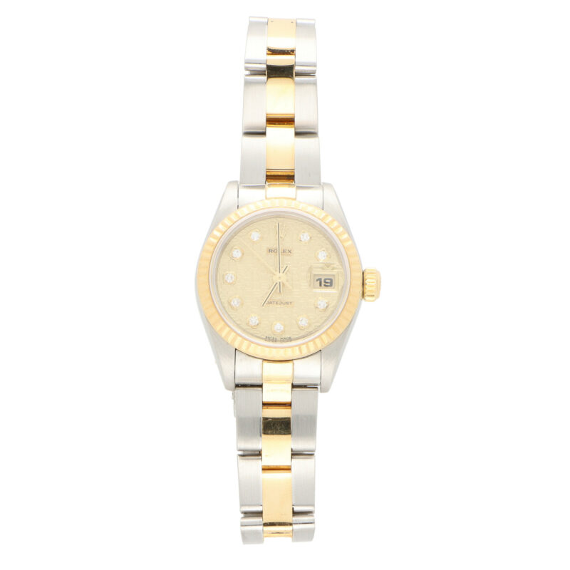 Vintage steel and gold Rolex with diamond set dial