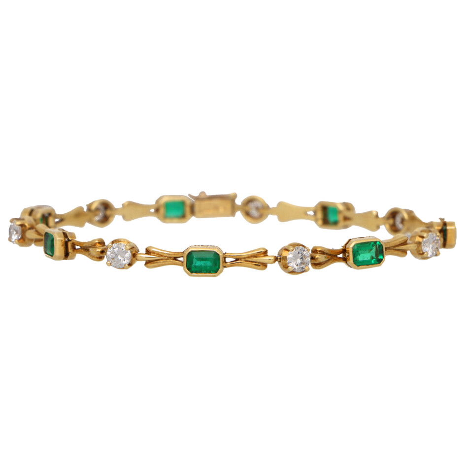 Vintage Boodles Emerald and Diamond Bracelet