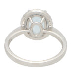 Aquamarine and Diamond Halo Cluster Ring